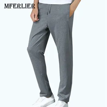 

MFERLIER Autumn Spring pants men 5XL 6XL 7XL 8XL Plus size weight 140kg Casual large size men pants 2 colors