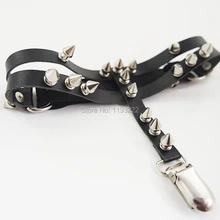 Ручной работы панк рок готический шипы со штифтовым соединением эластичные кожаные ноги подвязки кольцо Подвязки Пояс чулок