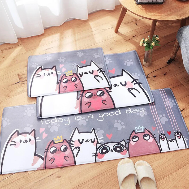 New Doormats Animal Cute Cats Printed Bathroom Kitchen Carpet Home Mat