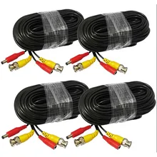 65ft BNC DC Connector Video Power Siamese Cable 4pcs/lot for CCTV Camera DVR