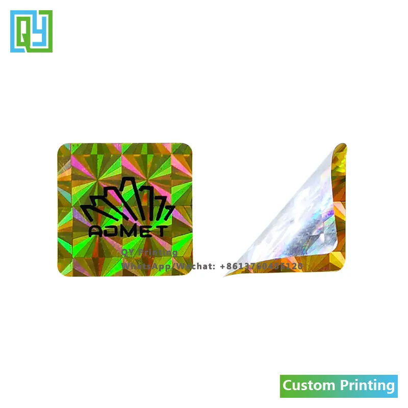 10000pcs 16x16mm Free Shipping Custom Printed Gold Laser Foil Seals 3d