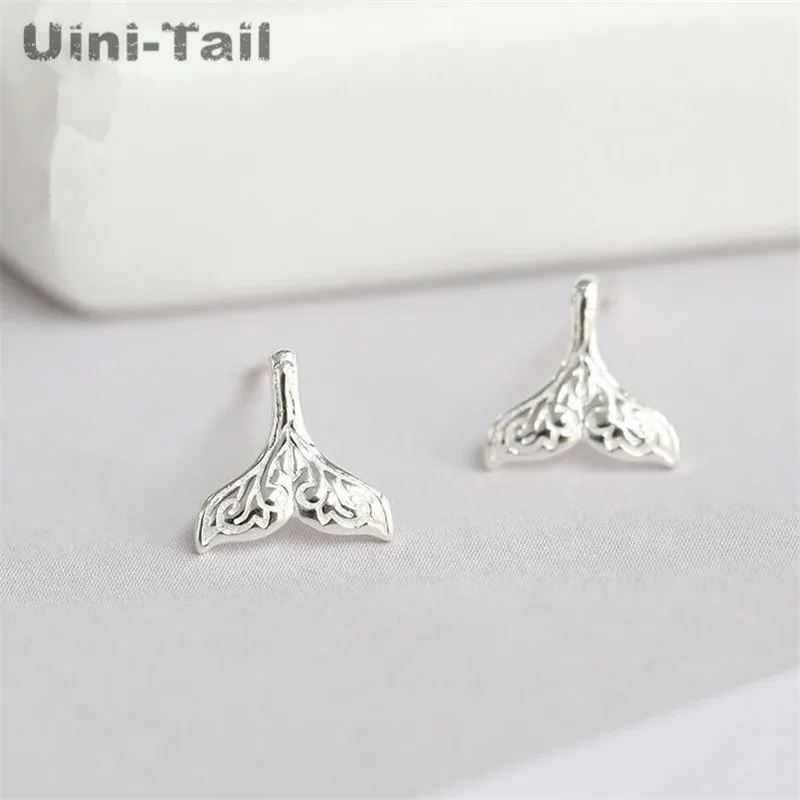 

Uini-Tail hot new 925 sterling silver mermaid earrings mysterious wave totem ear temperament simple wild gift female
