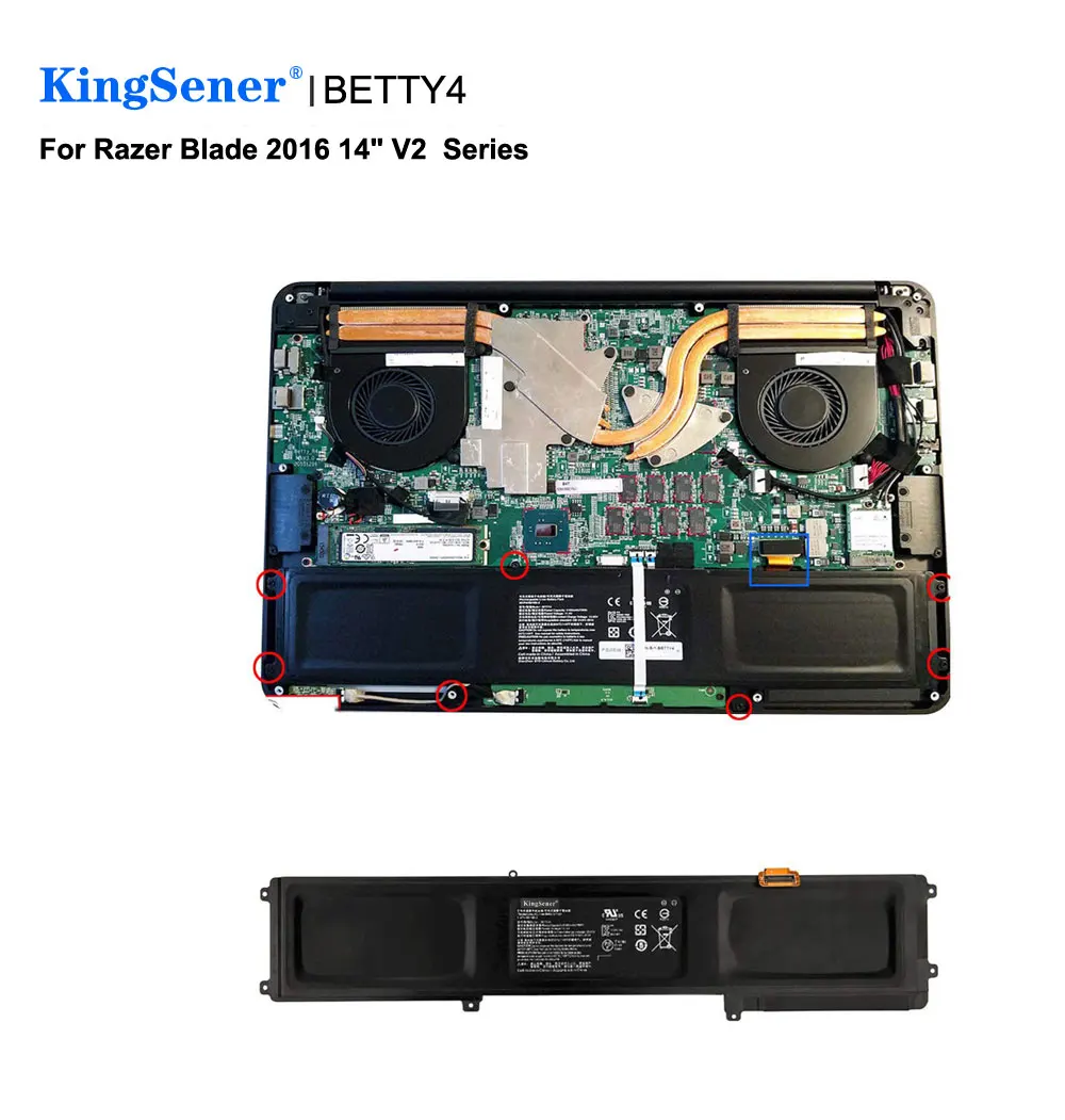 KingSener BETTY4 аккумуляторная батареядля ноутбука razer лезвие 1" V2 серии RZ09-0195 RZ09-0165 RZ09-01953E72 RZ09-01953E71 RZ09-01952E31