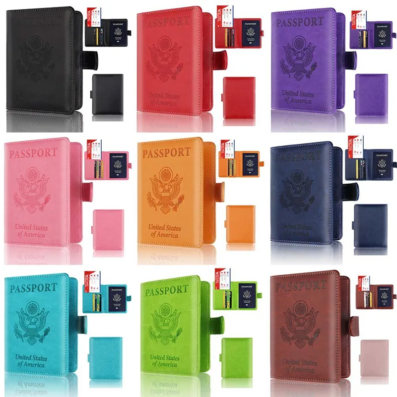 

Leather Blocking Passport Holder Wallet Cover Travel Document Organizer Case For Men Women With Credit Card Slots