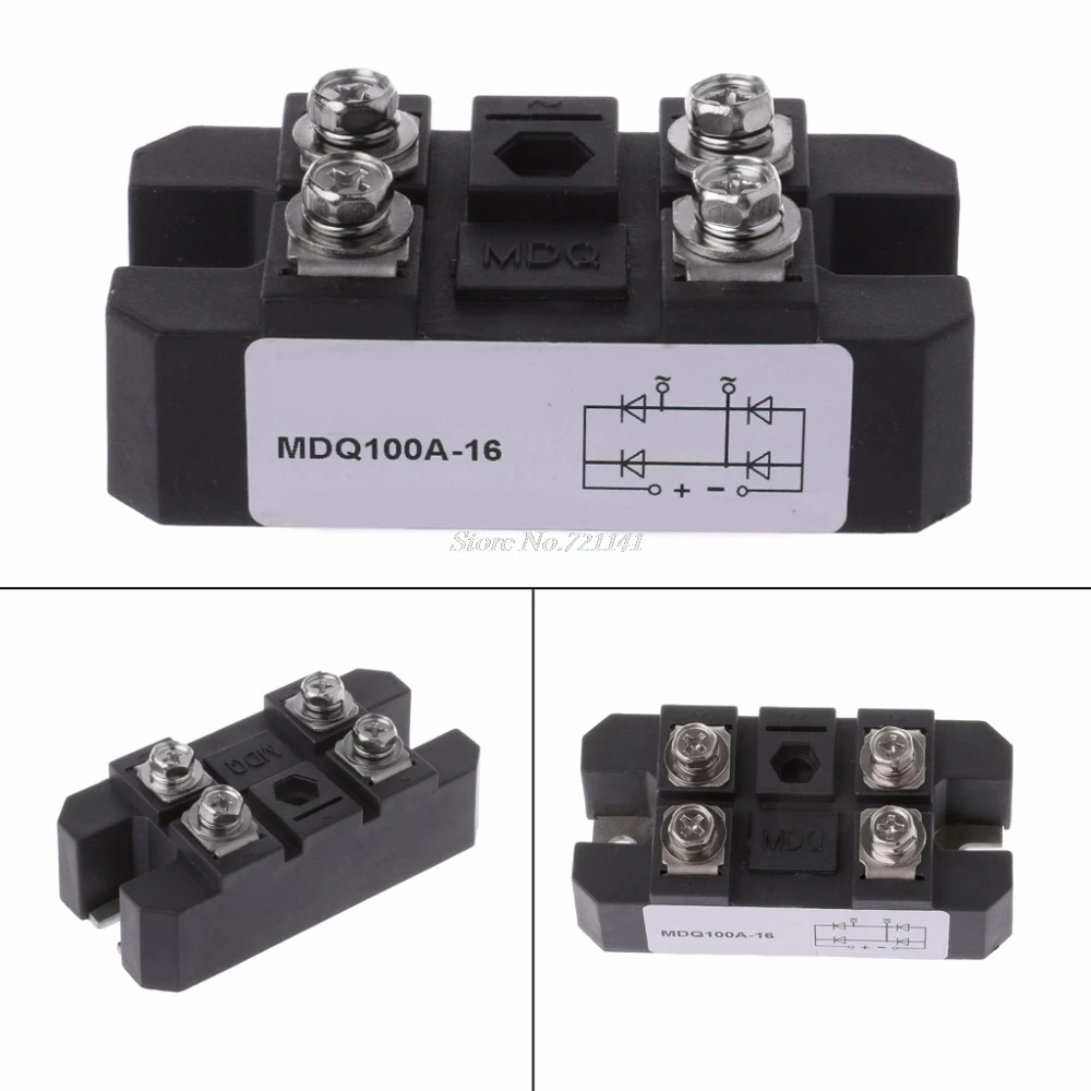 100A 1600V силиконовый однофазный диодный металлический чехол мост выпрямительный