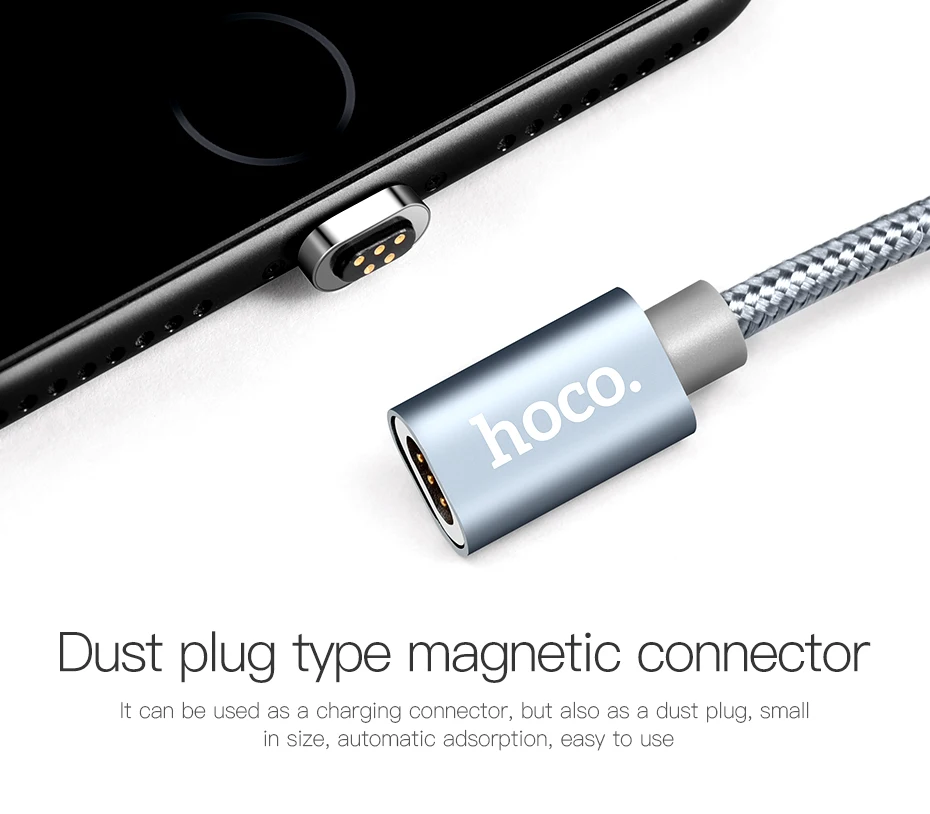 HOCO Micro usb type C Lightning 2 в 1 Магнитный кабель 2A кабель для быстрой зарядки и передачи данных пылезащитный переходник для Ipad кабели для мобильных телефонов