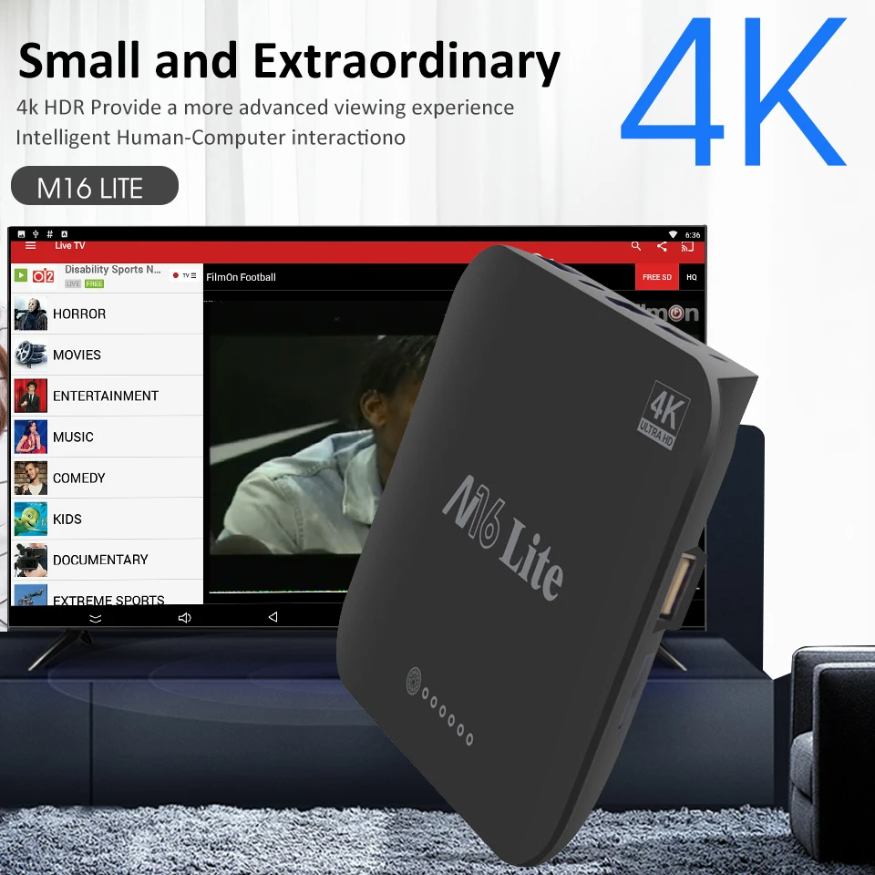 M16 Lite Mi tv Box S Android tv Box 7,1 4K HDR четырехъядерный 2 ГБ DDR3 Smart IP tv Box управление tv Box медиаплеер