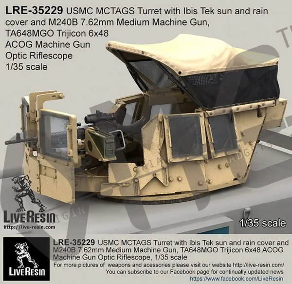[Набор моделей весов] живая Смола LRE-35229 1/35 USMC MCTAGS турренда с Ибис тек Защита от солнца и дождя