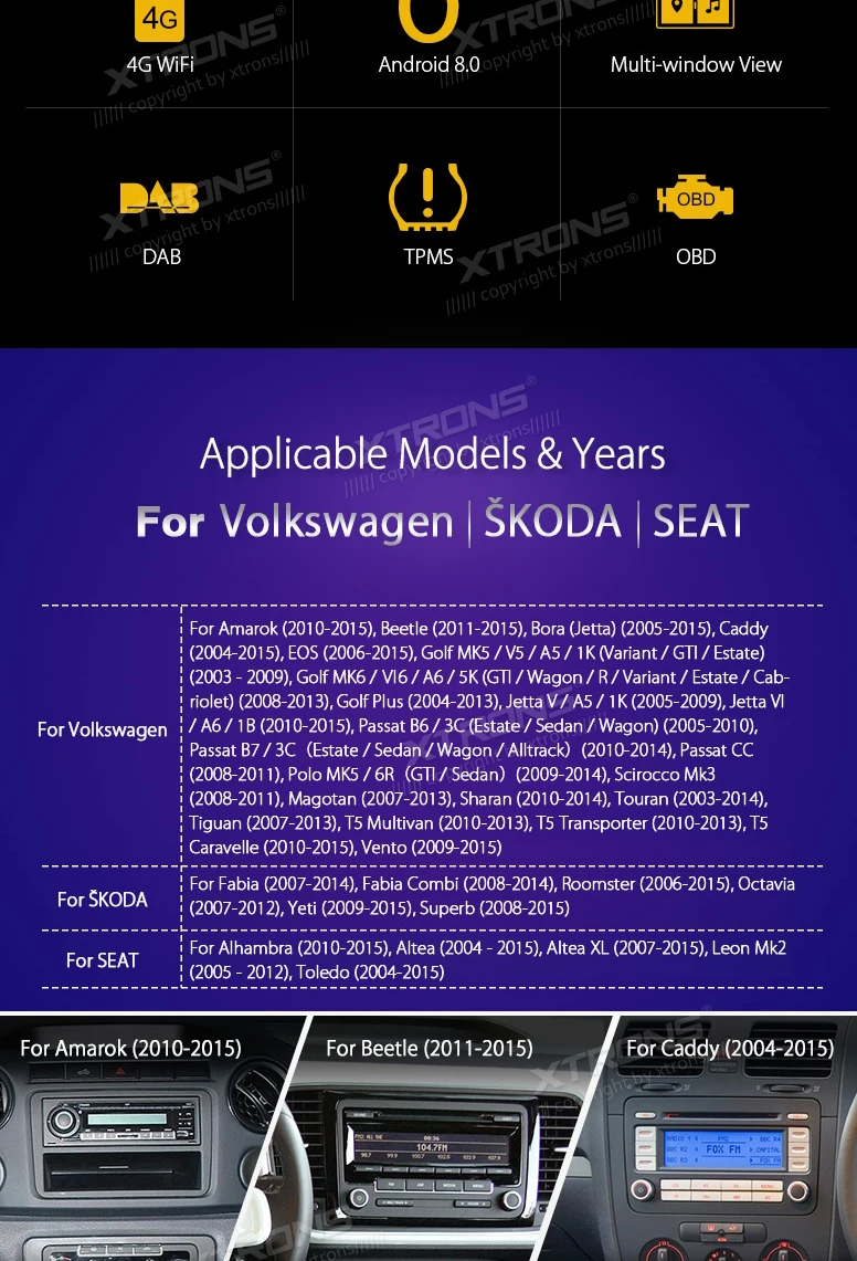 Clearance 8" Android 8.0 OS Car DVD Multimedia for vw Volkswagen Golf Passat Touran Tiguan Sharan Magotan Skoda Seat with 4GB RAM 32GB ROM 1