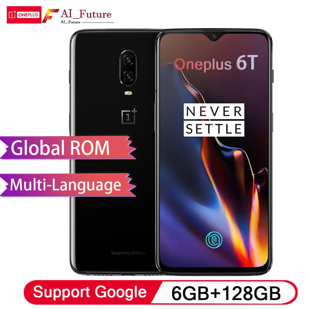 Новый OnePlus 6T Встроенный экран отпечатков пальцев разблокировка 16 Мп + 20 МП Двойная