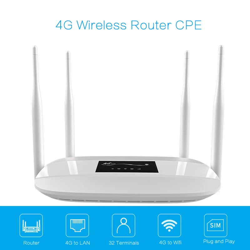 4G LTE Wifi Router 300Mbps Wireless CPE Mobile WiFi up to 32 wifi Users widely wifi