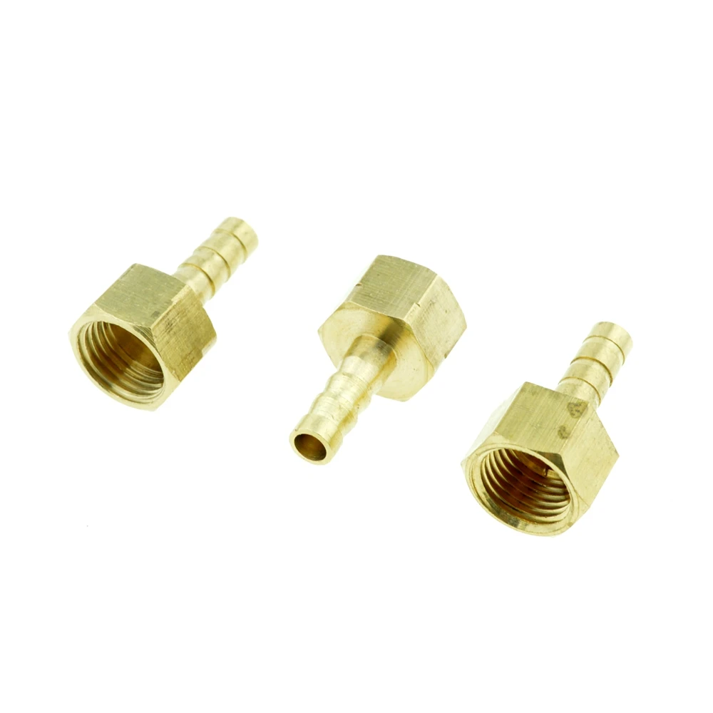 3Pcs 6mm Hose Barb Tail To 1/4"PT BSP Female Thread Straight Barbed