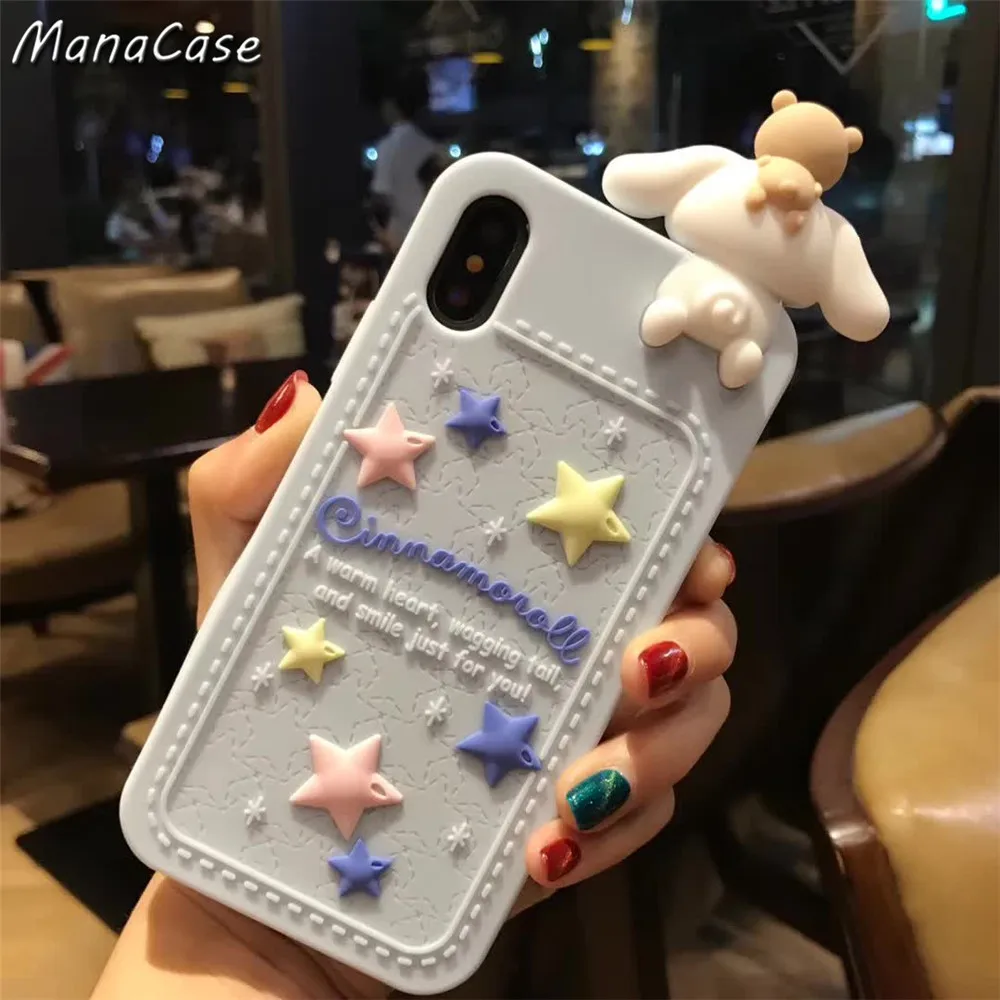 Милый Модный японский 3D Cinnamoroll My Melody чехол для телефона для iPhone 11 Pro Max X XS MAX XR 6 6s 7 8 Plus для силикагеля задняя крышка