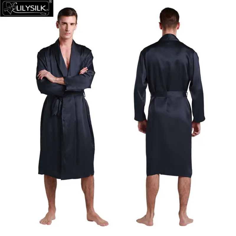 Lilysilk халат мужской кимоно пеньюар домашняя одежда для мужчин шелковый натуральный 22 Momme полная длина китайский традиционный