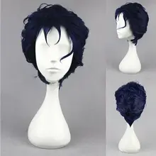 Аниме JoJo's Необычные Приключения Kujo Jotaro парик Черный Синий Смешанные термостойкие синтетические волосы косплей парики+ парик cap