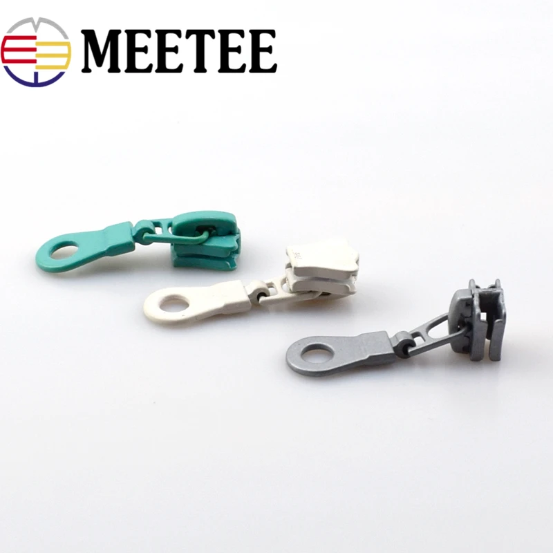 10pcs Meetee 5# Zipper Head for Resin Zip Pulerl Slider DIY Sewing Garment Home Clothes Bag Repair Kit DIYCraft Accessories F2 4|zipper pull|zipper