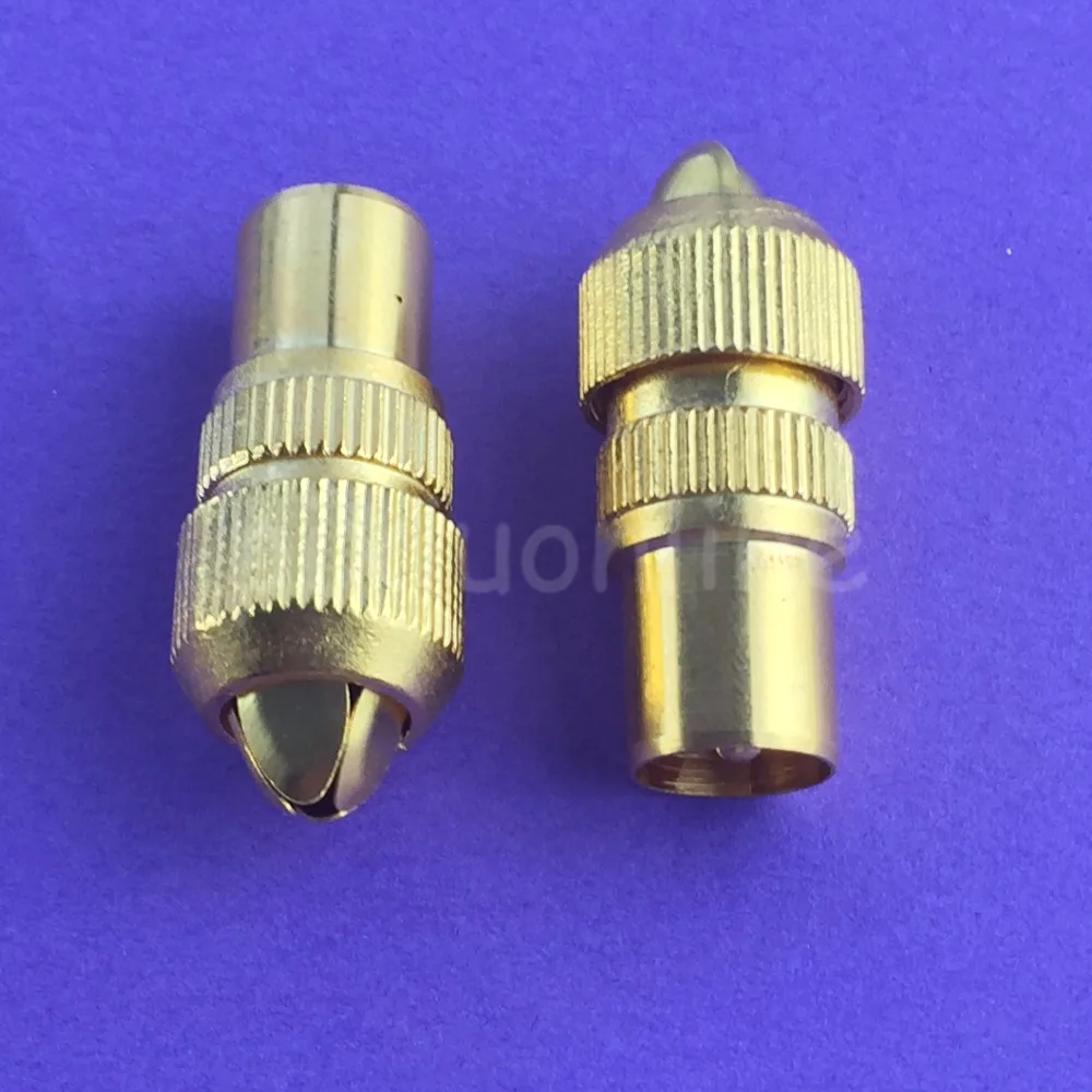 

2PCS YT71Y Female TV Aerial Connector Adapter RF Coax Coaxial Cable Socket Bamboo Head RF Female Plug Gold plated Sale at a Loss