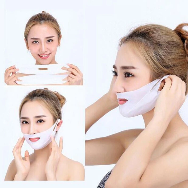 Маска-лифтинг для лица V shape Face Slim Check Neck Lift Peel-off Mask V shape r подтягивание лица повязка маска уход за кожей красота