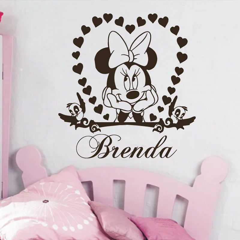 Neymar Stickers Art Decor Wall Decal Minnie Mouse Vinyl Name Personalzied Mural Girl Bedroom Heart Diy Decoration Sticker D610