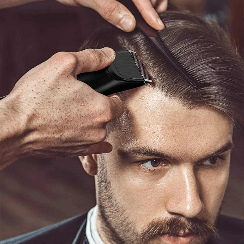  Kemei Powerful Electric Hair Clipper Adjustable Titanium Steel Blade Electric Scissors Haircut Trim