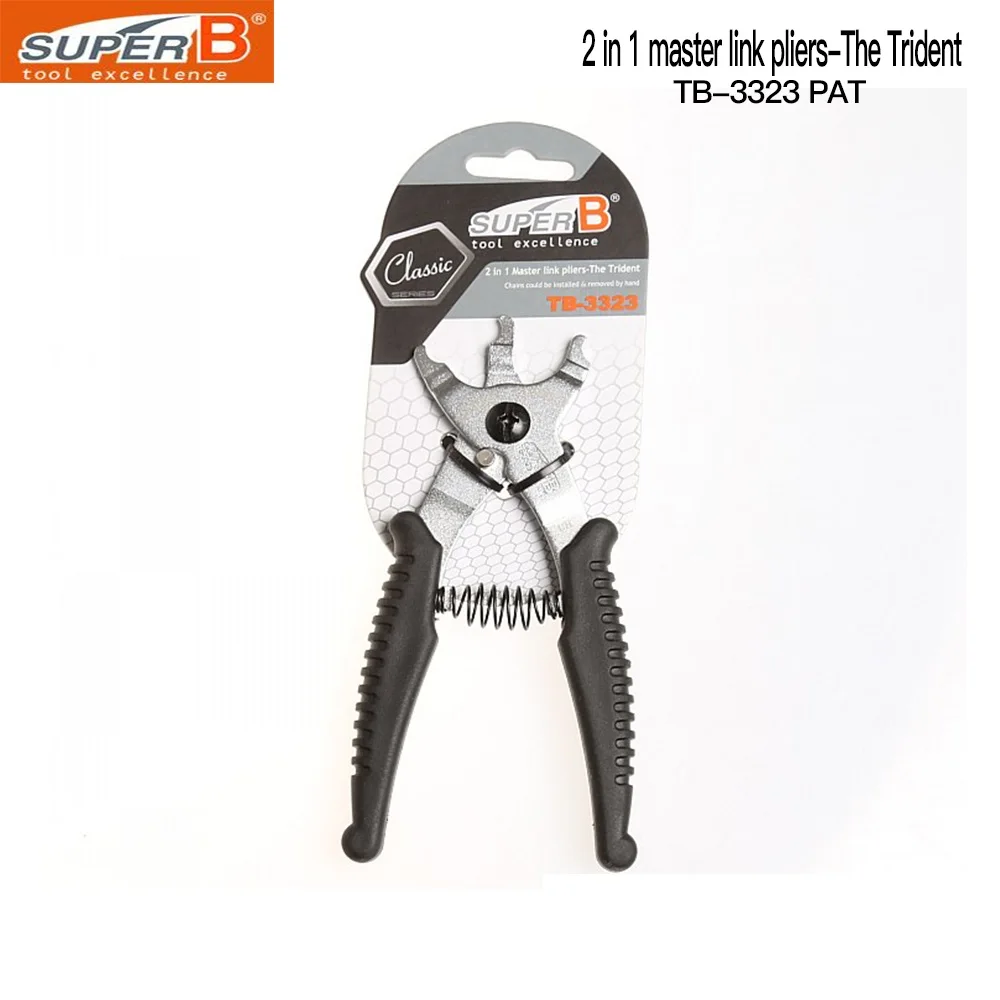 

Super B TB-3323 2 in 1 Master Link Pliers-The Trident Chain Repair Tools Magic Button Clamp Remover Connect for Bike