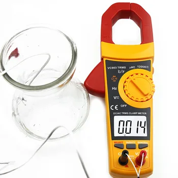 

VC903 Auto Range Digital Multimeter Voltage Current Resistance Capacitance Frequency Temperature Measuring Clamp Meter