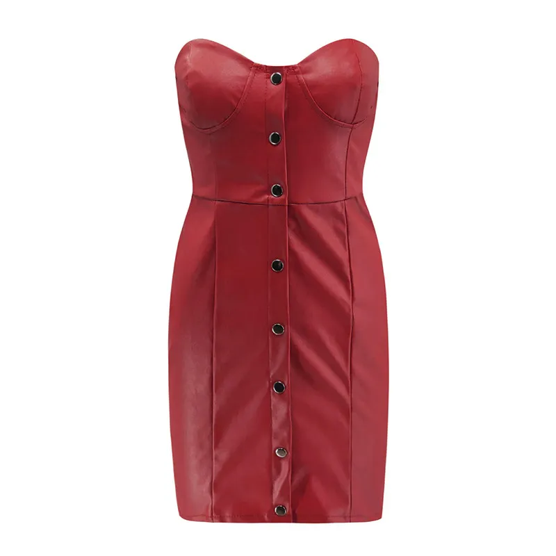 Forefair Leather Bodycon Dress Sexy (1)
