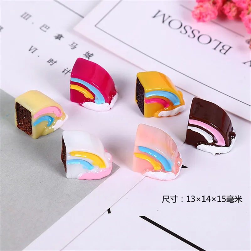 

6pcs/bag Simulation Rainbow Cake Slime Decoration Additives In The Slider Super Light Clay Charms DIY Cream Gel Crafts Materials