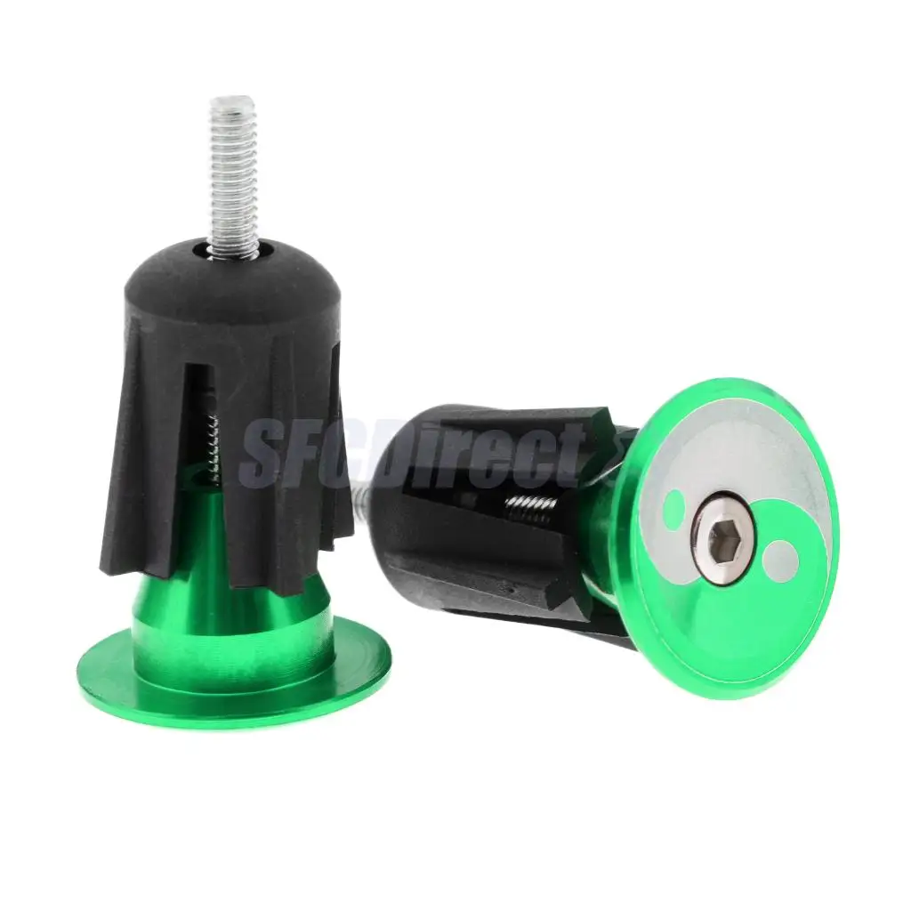 1 Pair Aluminum Alloy Bike Handlebar End Plugs Mountain Road Bicycle Cycling Handle Bar Grips Caps Stoppers 