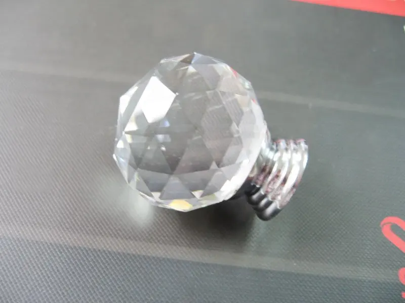 UNILOCKS Wholesale!!! 30PCS/LOTS K9 Clear Crystal Glass Chrome Cabinet Cupboard Door Knob R6002(Diameter 40MM)