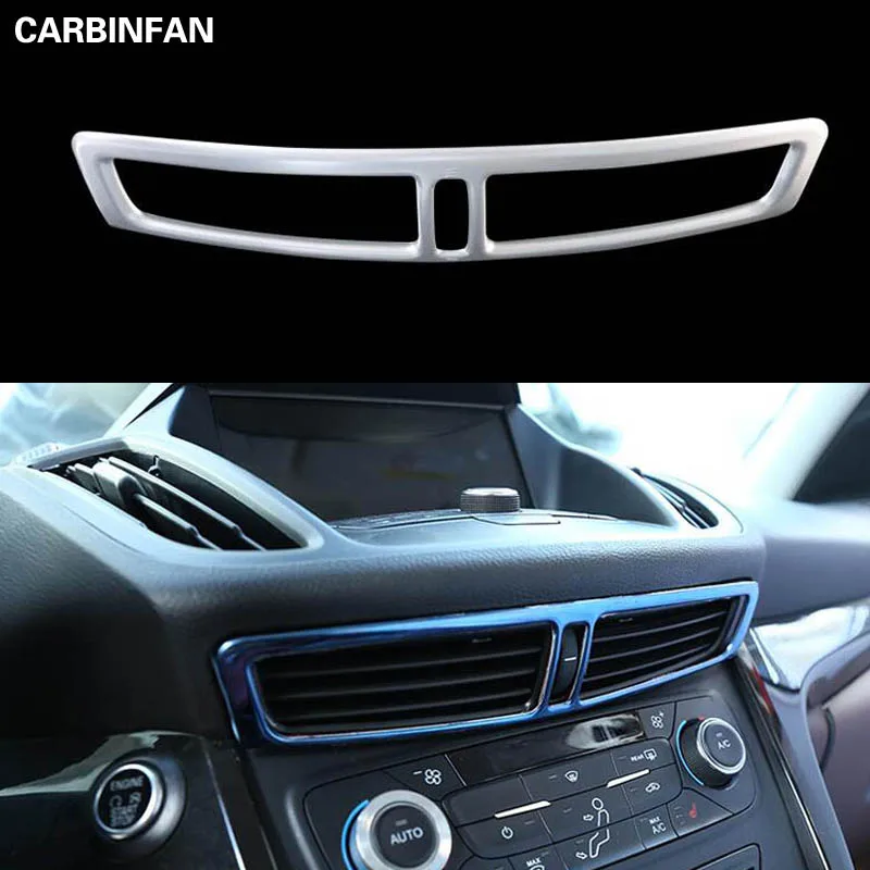 

Chrome Dashboard Front Central Control Console Middle Air Vent Cover Outlet Trim Frame Molding For Ford Escape Kuga 2017 2018