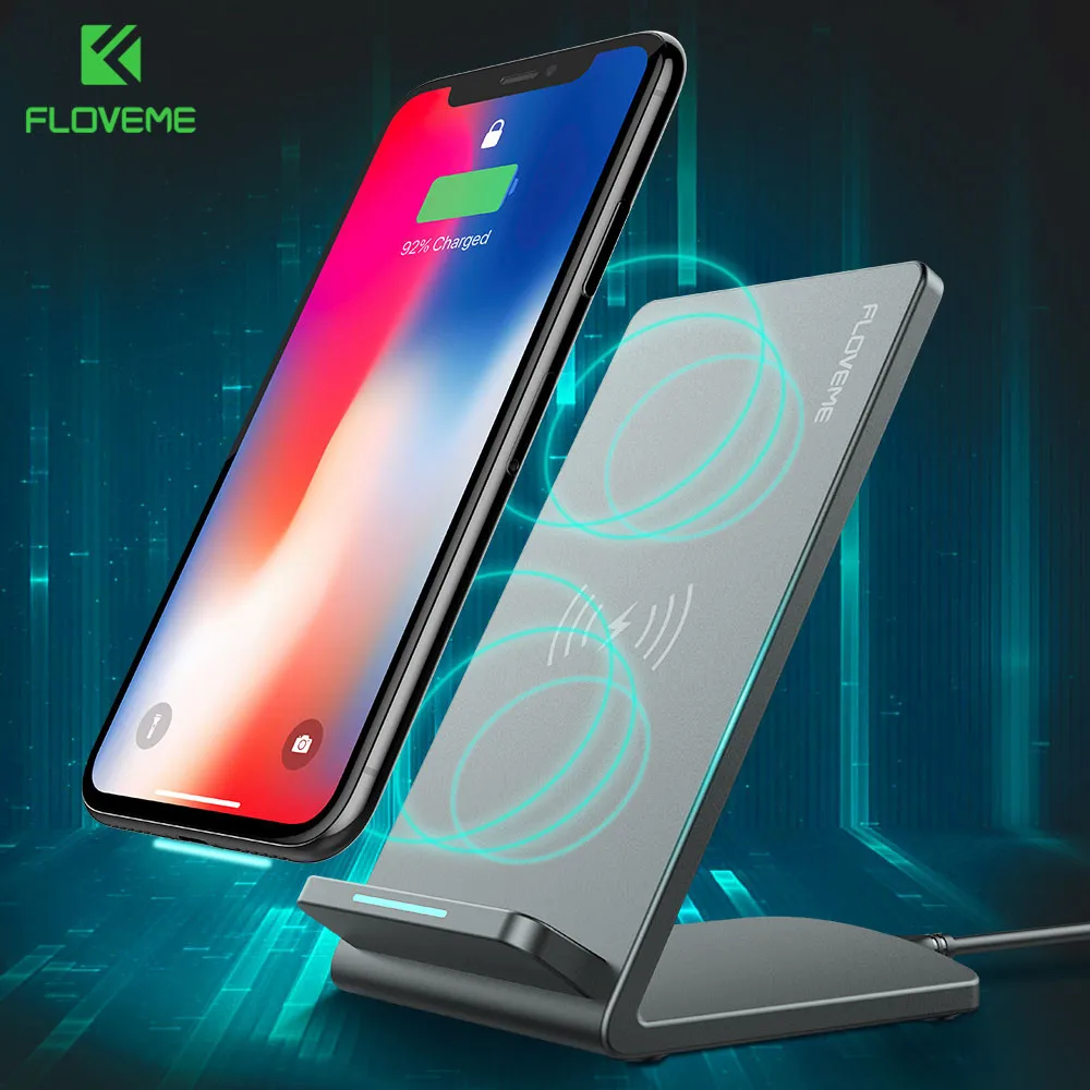 FLOVEME QI Wireless Charger For Samsung S9 S8 Plus Note 8 For Nokia HTC LG Wireless Charging Dock For iPhone 8 8 Plus X Charger