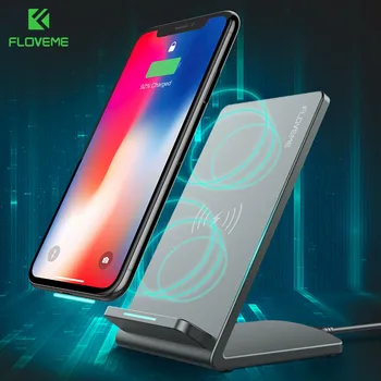 

FLOVEME Qi Wireless Charger Stand For iPhone X XS MAX XR 8 Plus Samsung S10 S9 S8 Note 10 Fast Wireless Charging Dock Station