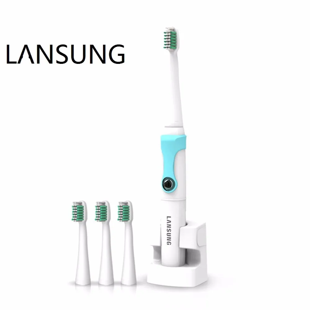 

Bule color LANSUNG SN902 Ultrasonic Power toothbrush Rechargeable 4pcs Soft Toothbrush Head Wireless Charging 220V