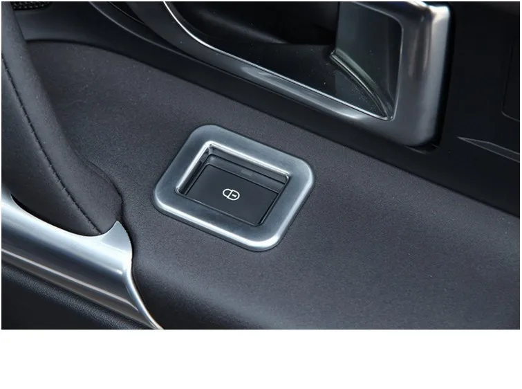 

FIT FOR 2015 2016 DISCOVERY SPORT CHROME INTERIOR DOOR LOCK BUTTON SWITCH PANEL COVER TRIM MOLDING GARNISH SURROUND ACCESSORIES
