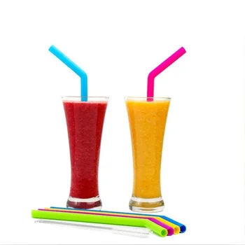 

50set 6pcs/set Reusable Drinking Straws Food-grade Silicone Straws Colorful Drinking Straw Set with Cleaning Brush