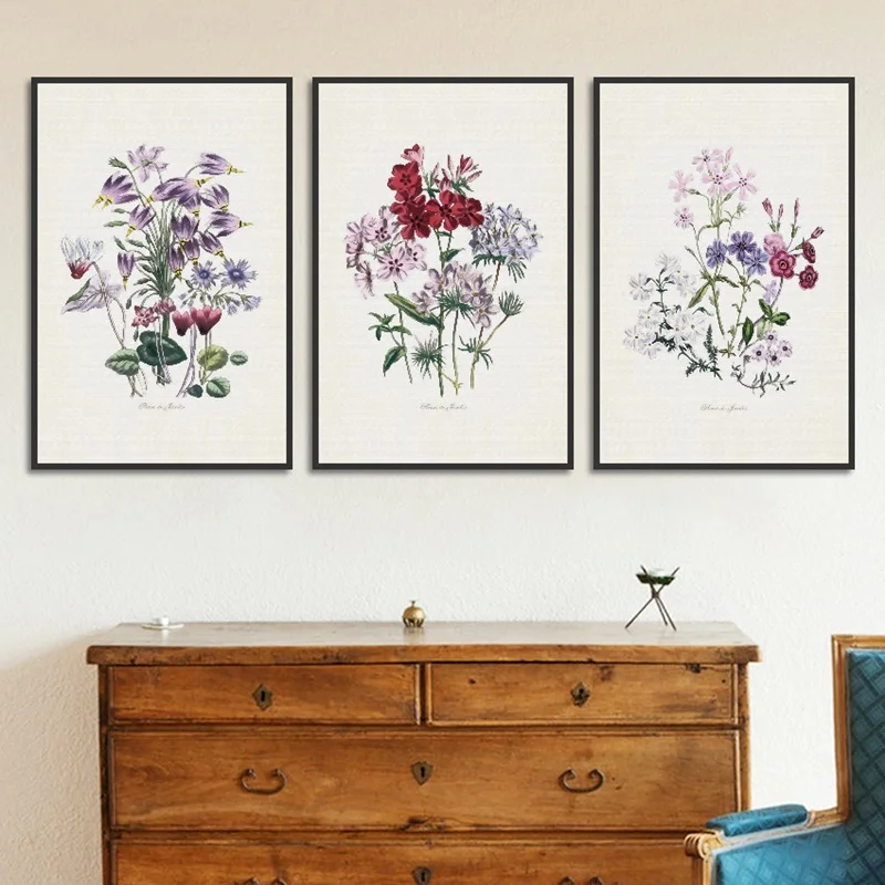 

European Style Modern Home Wall Art Posters Print Plant Flower Fresh Decorative Painting for Living Room Modular Canvas Picture