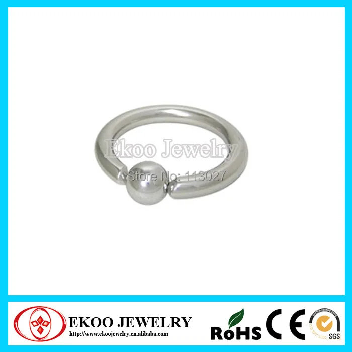 

(Min. order $10) Heavy Gauge 316L Surgical Steel Captive Bead Ring 10 Gauge Body Piercing Jewelry