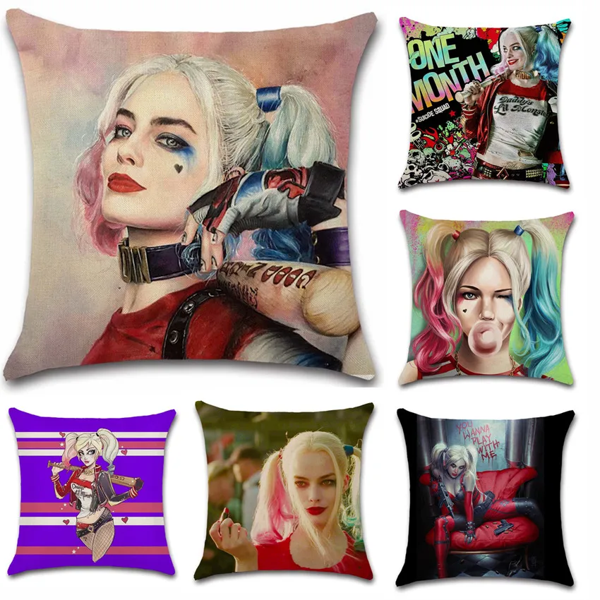 

Movie comic Harley Quinn printed Cushion Cover Party Decoration for Home house sofa chair seat pillow case gift friend present