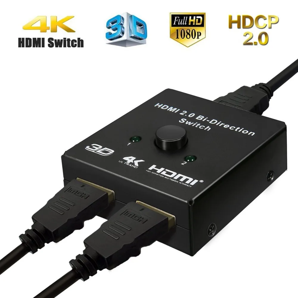 2x1 HDMI 2.0 Switch Box UHD 4K 1x2 HDMI Bi Directional