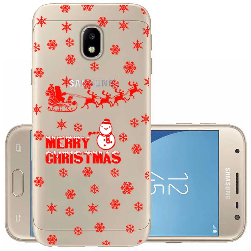 Christmas Reindeer Santa Claus Clear Soft TPU Case Cover For Samsung J3 J7 J5 2017 J4 J6 J8 2018 Silicone TPU Coque For Samsung  (8)
