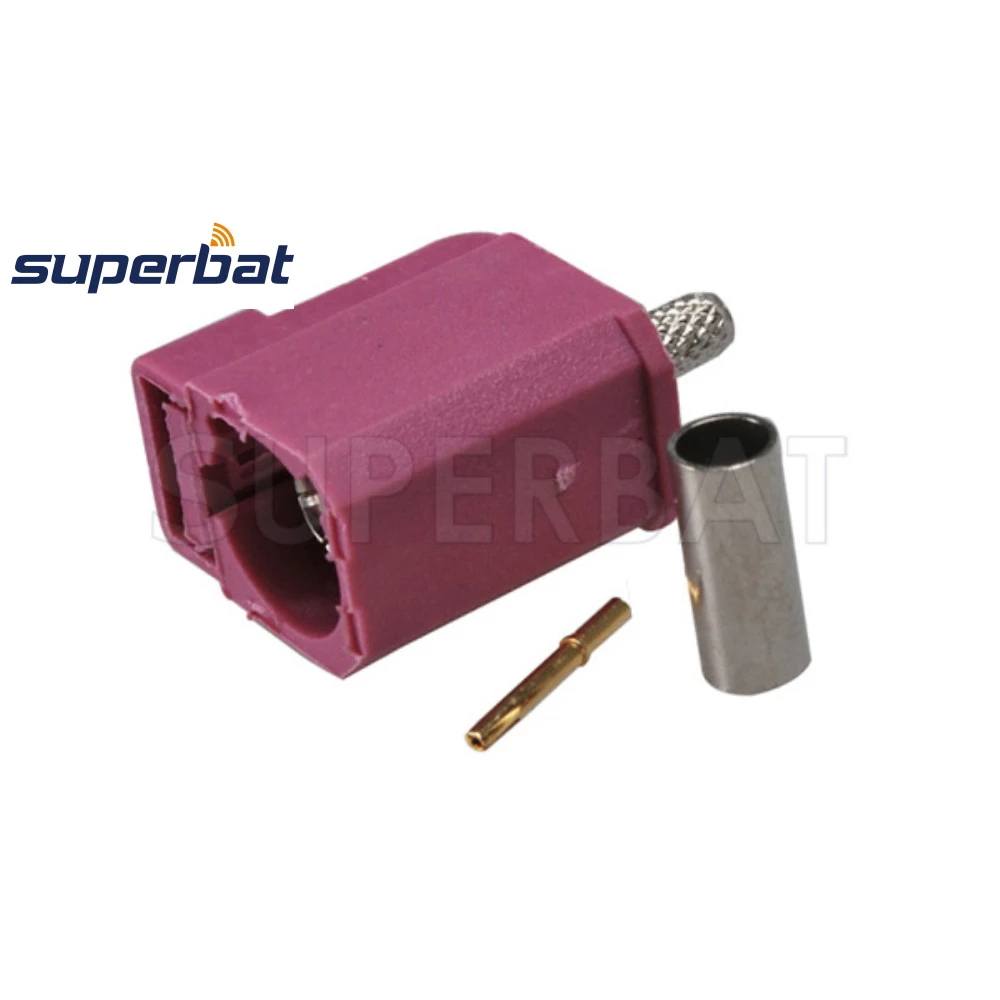 Superbat 10 шт. Fakra Crimp Jack Key код H фиолетовый для GPS телематическая спутниковая антенна