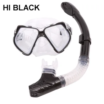 

HIBLACK Full dry Professional Diving Mask Snorkel Anti-Fog Goggles Glasses Set Swimming Equipment Snorkel Breathing Tube Set