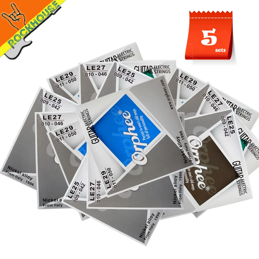 

5sets/lot Orphee LE series Electric guitar strings eletric guitarra string Medium light vacuum packing durable and long lifespan