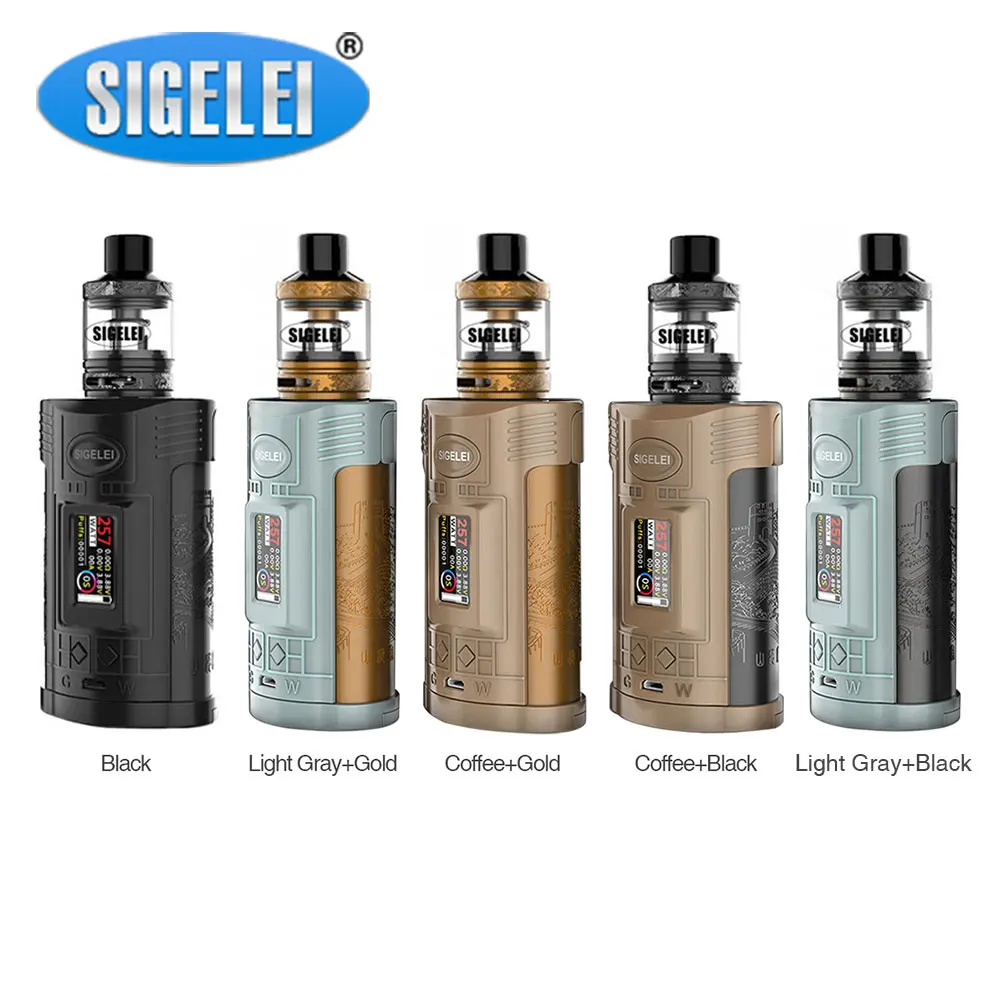 Оригинальный 257 Вт Sigelei GW 20700 TC комплект с мод 257W &amp F бак 4 5 мл и 1 0-дюймовый TFT Цвет