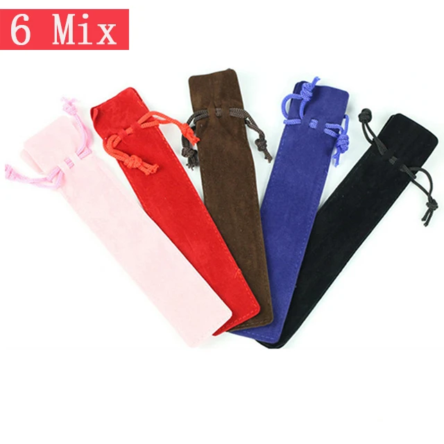 Mixed of 5 color 5 шт./партия, фланелевый пенал для карандашей ручек на шнурке, сумка для хрустальных ромбовидных роликов, канцелярские принадлежности, сумка для офиса, школьные принадлежности - Цвет: Mixed of 5 color