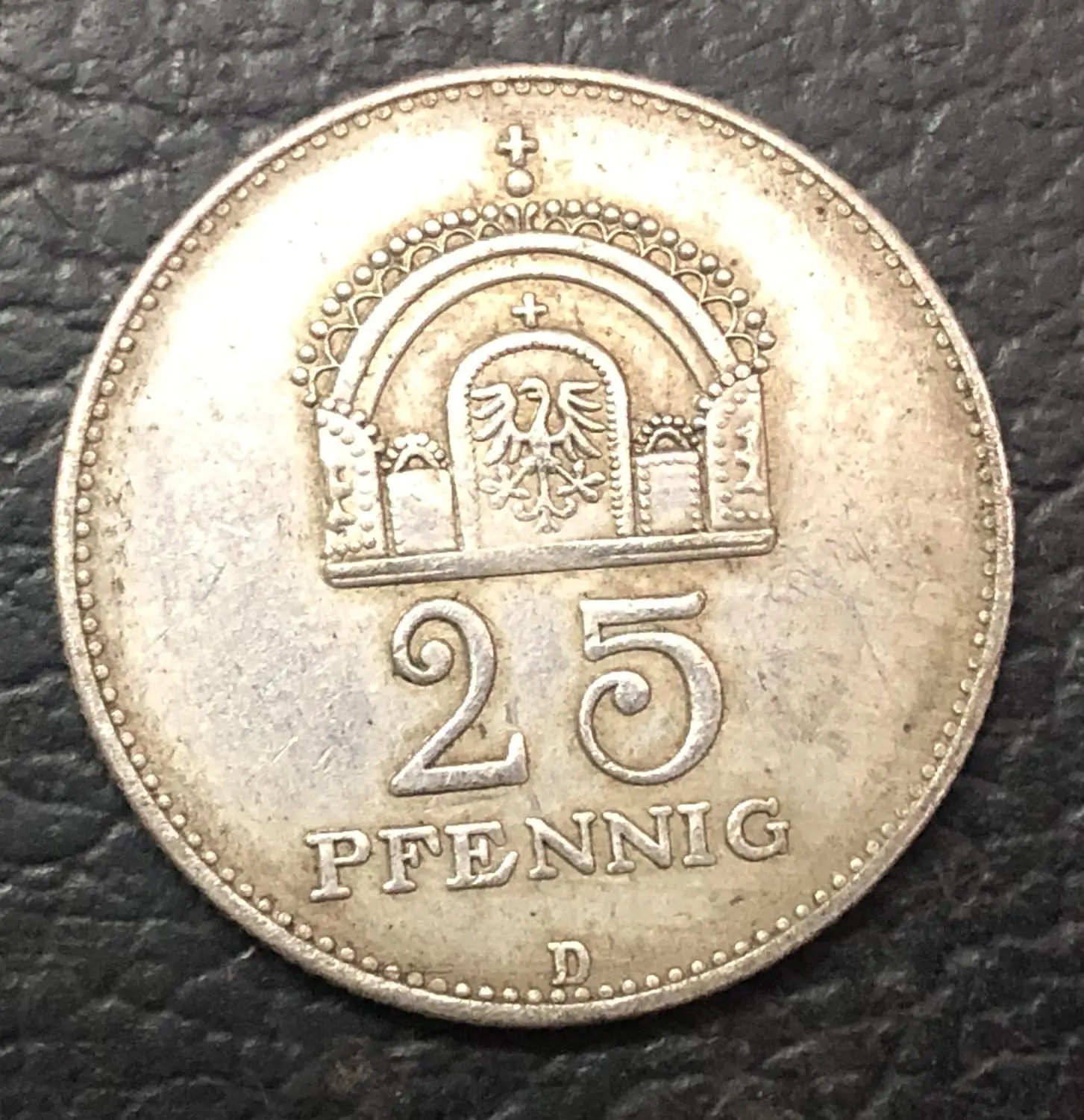1908 D Германия 25 Pfennig Посеребренная копия образец монета (тип 1)|Безвалютные монеты|
