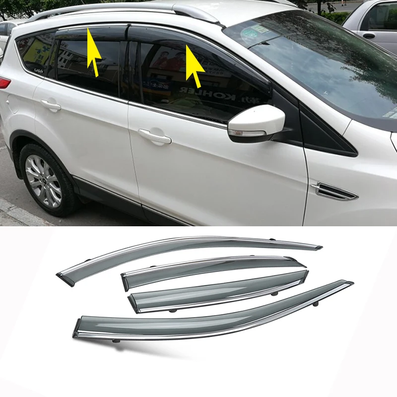 

4pcs For FORD Escape Kuga 2013-2018 Car Windows Visor Deflector Rain Shield Guard Car Styling