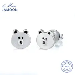 LAMOON Новый 100% реальные 925-стерлингового серебра-легко медведь серьги S925 ювелирных украшений для Для женщин подарок для девочки LMEY224
