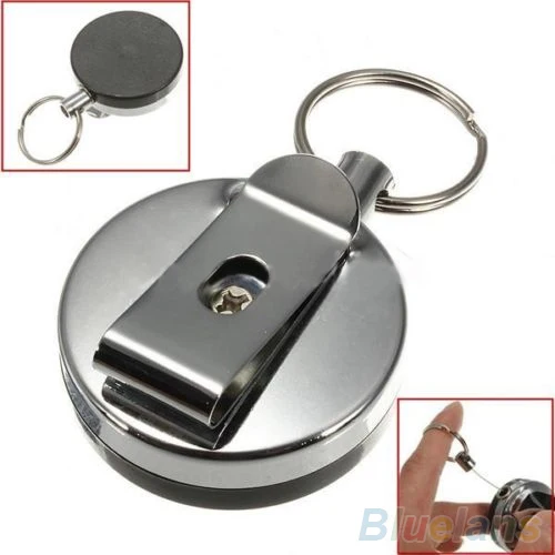 

Retractable Metal Card Badge Holder Steel Recoil Ring Belt Clip Pull Key Chain 1OUQ